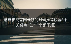 蘑菇影视官网卡顿的时候推荐设置8个关键点（少一个都不顺）