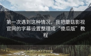 第一次遇到这种情况，我把蘑菇影视官网的字幕设置整理成“傻瓜版”教程