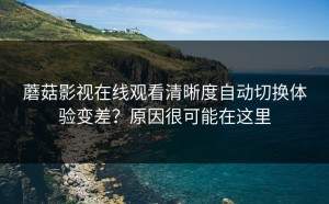 蘑菇影视在线观看清晰度自动切换体验变差？原因很可能在这里