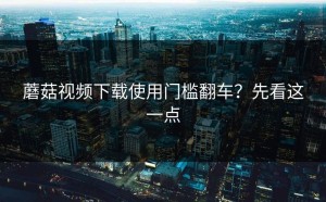 蘑菇视频下载使用门槛翻车？先看这一点