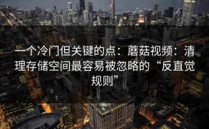 一个冷门但关键的点：蘑菇视频：清理存储空间最容易被忽略的“反直觉规则”