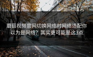 蘑菇视频官网切换网络时网络适配你以为是网络？其实更可能是这3点