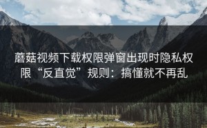 蘑菇视频下载权限弹窗出现时隐私权限“反直觉”规则：搞懂就不再乱
