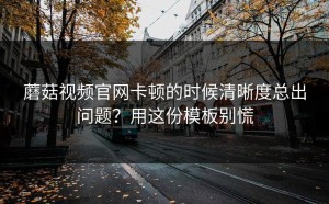 蘑菇视频官网卡顿的时候清晰度总出问题？用这份模板别慌