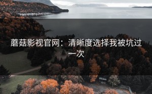 蘑菇影视官网：清晰度选择我被坑过一次