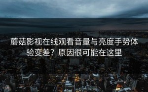 蘑菇影视在线观看音量与亮度手势体验变差？原因很可能在这里