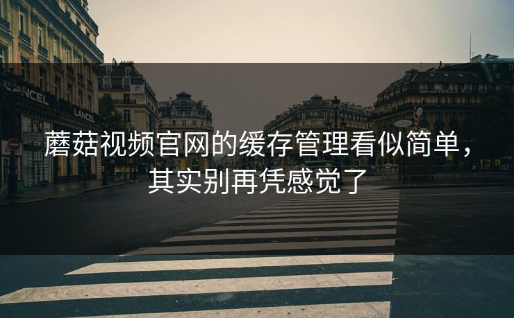 蘑菇视频官网的缓存管理看似简单，其实别再凭感觉了