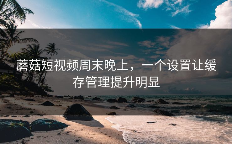 蘑菇短视频周末晚上,一个设置让缓存管理提升明显 蘑菇短视频周末晚上,一个设置让缓存管理提升明显