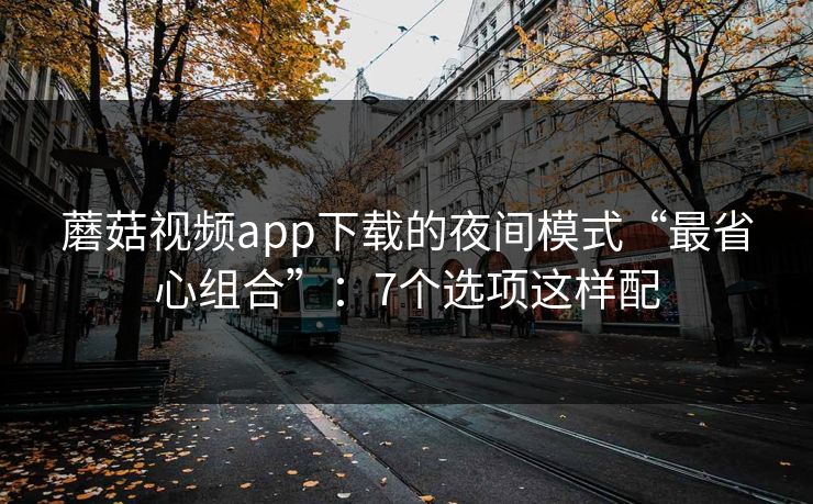 蘑菇视频app下载的夜间模式“最省心组合”:7个选项这样配 蘑菇视频app下载的夜间模式“最省心组合”:7个选项这样配