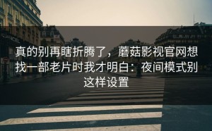 真的别再瞎折腾了，蘑菇影视官网想找一部老片时我才明白：夜间模式别这样设置