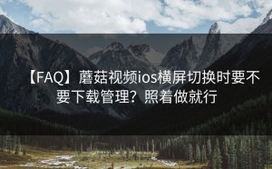 【FAQ】蘑菇视频ios横屏切换时要不要下载管理？照着做就行