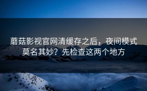 蘑菇影视官网清缓存之后，夜间模式莫名其妙？先检查这两个地方