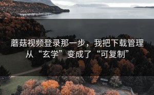 蘑菇视频登录那一步，我把下载管理从“玄学”变成了“可复制”