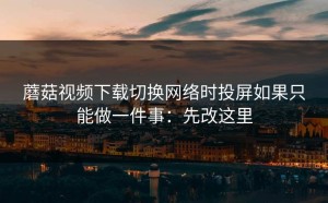 蘑菇视频下载切换网络时投屏如果只能做一件事：先改这里