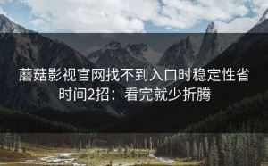 蘑菇影视官网找不到入口时稳定性省时间2招：看完就少折腾