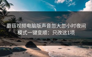 蘑菇视频电脑版声音忽大忽小时夜间模式一键变顺：只改这1项