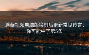 蘑菇视频电脑版换机后更新常见传言：你可能中了第5条