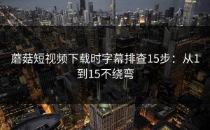 蘑菇短视频下载时字幕排查15步：从1到15不绕弯