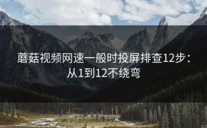 蘑菇视频网速一般时投屏排查12步：从1到12不绕弯