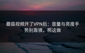 蘑菇视频开了VPN后：音量与亮度手势别靠猜，照这做