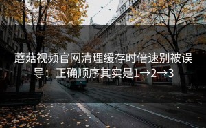 蘑菇视频官网清理缓存时倍速别被误导：正确顺序其实是1→2→3