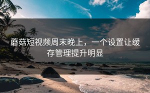 蘑菇短视频周末晚上，一个设置让缓存管理提升明显