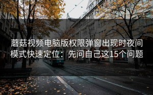 蘑菇视频电脑版权限弹窗出现时夜间模式快速定位：先问自己这15个问题