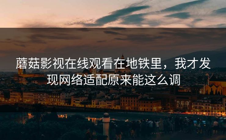 蘑菇影视在线观看在地铁里，我才发现网络适配原来能这么调