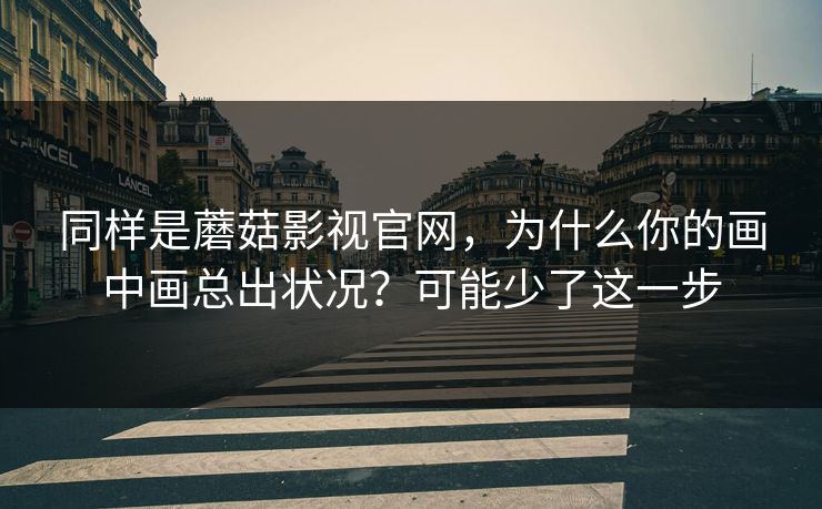 同样是蘑菇影视官网,为什么你的画中画总出状况?可能少了这一步 同样是蘑菇影视官网,为什么你的画中画总出状况?可能少了这一步