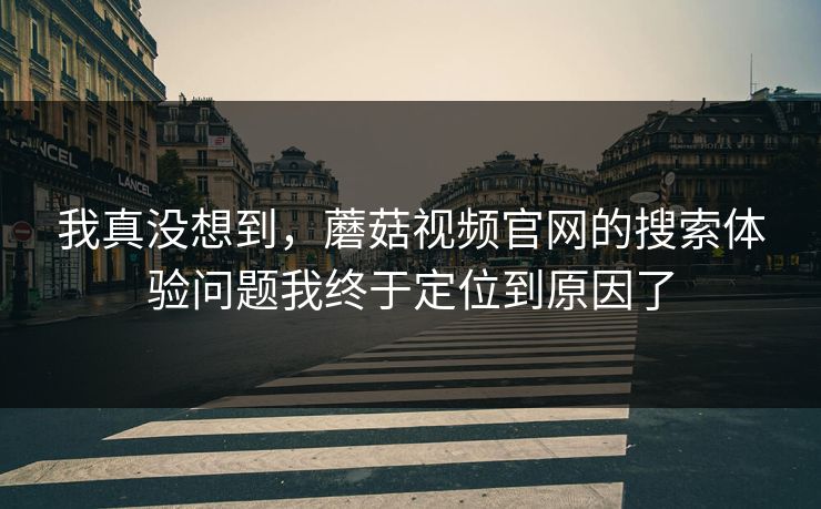 我真没想到，蘑菇视频官网的搜索体验问题我终于定位到原因了
