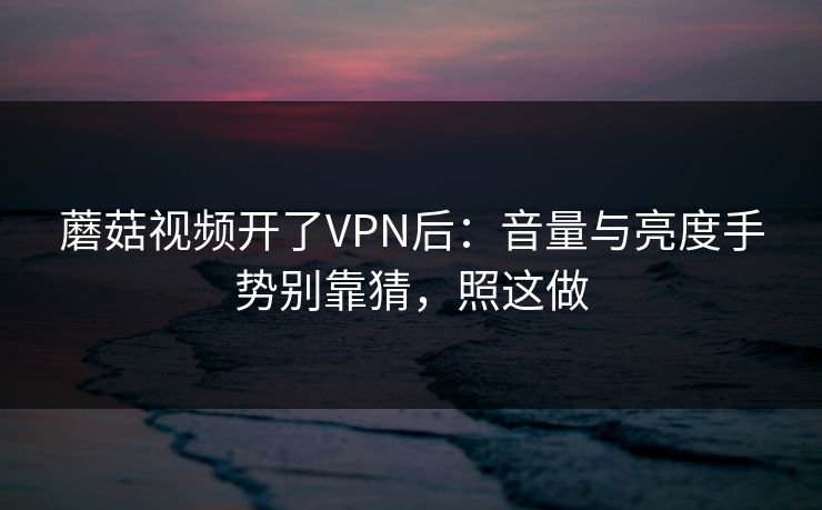 蘑菇视频开了VPN后：音量与亮度手势别靠猜，照这做