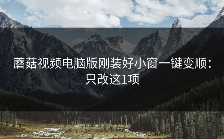 蘑菇视频电脑版刚装好小窗一键变顺：只改这1项